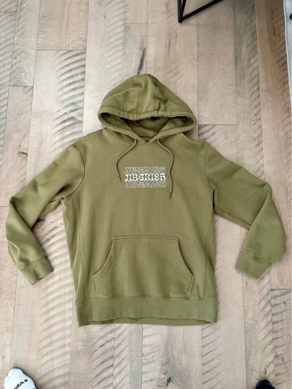 Jiberish Olive Tri Wave Logo Hoodie - Medium